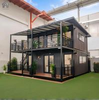 Maison conteneur extensible de luxe à deux étages de 40 pieds, maison modulaire préfabriquée moderne, mini-maison pour jardin, bureau, station balnéaire