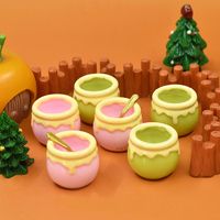 Miniature Miel Pot Résine Flatback Cabochon Pour Bricolage Dollhouse Mini Cuisine Crème Colle Artisanat Décoration