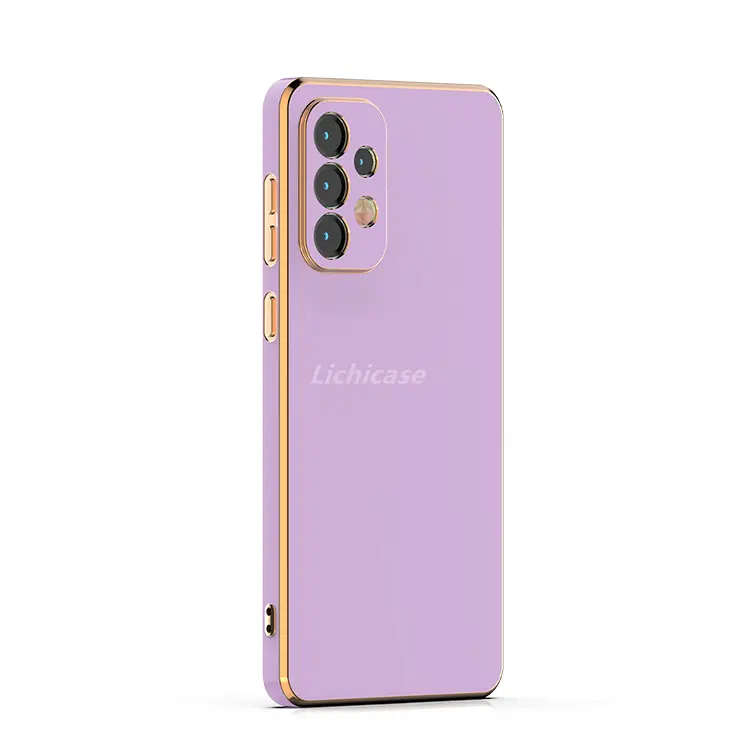 Funda de TPU para teléfono móvil Samsung Galaxy A23, cubierta recta de galvanoplastia