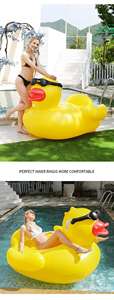 Canapé flottant gonflable en forme de canard jaune pour piscine, avec lunettes de soleil, pour adultes - Product Image 6