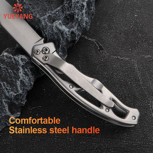 سكين قابل للطي من الفولاذ المقاوم للصدأ من YUEYANG CNC بمقبض مجوف وطلاء تيتانيوم رمادي خفيف الوزن للاستخدام اليومي والصيد والتكتيكي وتصنيع المعدات الأصلية - Product Image 4