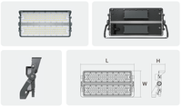 Projecteur LED extérieur étanche IP66 de haute qualité, très populaire, pleine puissance, haute luminosité, de 200W à 1000W, pour stade