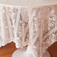 Nappe en dentelle blanche personnalisée / Toile de fond pour photographie, Tissu en dentelle à rayures hawthorne