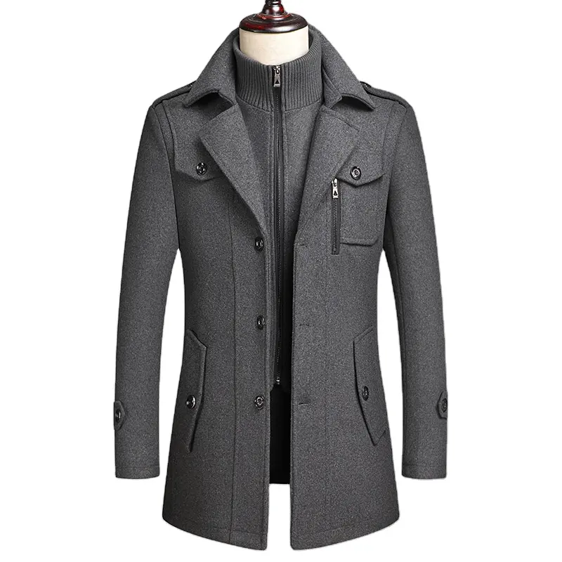 Custom Wholesale Winter Trench Coat Men's Men Coat Jacket Long Coat For Men