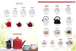 Daile théière émaillée en gros émail moderne bouilloire en fonte rouge foncé avec poignée en métal - Product Image 3