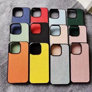 Funda de teléfono galvanizada de cuero Pu de cera de aceite completa Premium de lujo personalizada para Iphone 11 12 13 14 15pus 15 Pro Max Leer para enviar