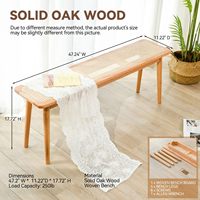 Combo home Natural Bamboo Essbank, gewebte Enterway Bank, Bettbank mit Rattan Design Abgerundete Edge_Natural Farbe