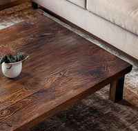 Moderner Massivholz-Couchtisch Handgefertigt Pflegeleicht Wohnzimmermöbel Natürliche Oberfläche Rechteckiges Design