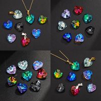 Nouvelle couleur, vente en gros, strass en verre cristal en forme de cœur de pêche, à trou unique, à coudre, à dos pointu, pour boucles d'oreilles DIY