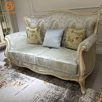 Ensemble de salle de séjour en bois massif, meubles en bois antique personnalisable, canapé villa classique français haut de gamme de luxe européen