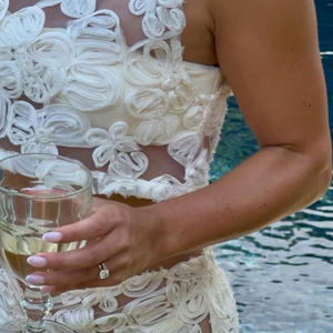 Ensemble de <span class=keywords><strong>haut</strong></span> court sans manches élégant en maille respirante blanche à imprimé pois <span class=keywords><strong>pour</strong></span> femme, de haute qualité, style corset - Product Image 4