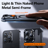 Coque de téléphone portable antichoc à cadre en métal avec support de téléphone pour iPhone 15promax 15pro 15plus 15 14promax Charge magnétique Frost