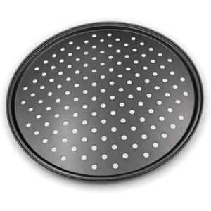 Bandeja para Hornear Pizza Antiadherente de Acero al Carbono, Perforada, Ecológica, de 11 Pulgadas y 1.5 cm de Profundidad, para Accesorios de Cocina - Product Image 1