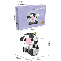 Favores de fiesta serie Animal bloques de construcción León marino pingüino vaca flamenco perro Mini lindo montaje ladrillos niños DIY Juguetes