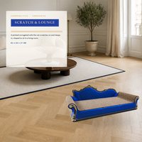 Lit-griffoir élégant en carton pour chat, type chaise longue, avec dossier artistique, pour chats d'intérieur, vente en gros, direct usine
