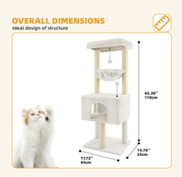 Arbre à chat multifonctionnel en panneau de densité sûr et durable avec griffoir, structure d'escalade et lit pour chat luxueux et spacieux - 1 unité