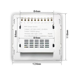 Tuya Smart Wifi Switch 84x84mm 10A 2.4Ghz Surge Protection For Home Automation - Product Image 1