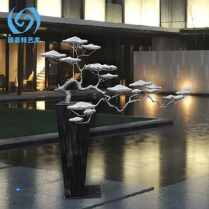 Sculpture d'art européenne et américaine en acier inoxydable motif pin, 1600*600*1220mm, Décoration abstraite sur pied - Product Image 4