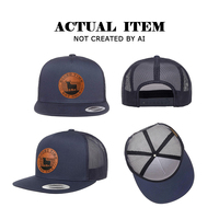 Casquettes de camionneur personnalisées en gros, Casquette Snapback Premium 6006 avec patchs en cuir, Casquette de camionneur à 5 panneaux, Casquette de camionneur en maille style Western Vintage