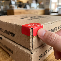 Autocollants personnalisés pour boîtes à pizza, étiquettes adhésives en vinyle imperméables et résistantes aux rayures pour l'emballage alimentaire à emporter