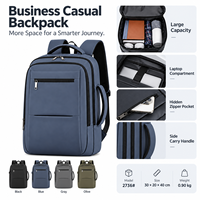 Sac à dos pour ordinateur portable en PU avec logo personnalisé, options pour le bureau, le campus, les voyages d'affaires, avec compartiment séparé pour ordinateur et rangement multi-compartiments