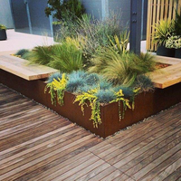 Grandes jardinières surélevées et bacs à arbres en acier Corten avec anneaux d'irrigation pour légumes et fleurs domestiques - Écologiques