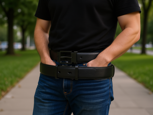 Cinturón para Hombre 4.0 con Hebilla Automática de Acrílico, 4x125cm, Negro, Estilo Casual, Fundición a Presión - Product Image 2