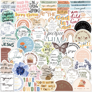 50 Jésus <span class=keywords><strong>Bible</strong></span> <span class=keywords><strong>Proverbes</strong></span> Inspirants Anglais PVC Autocollants Écologique Guitare Notes Bagages DIY Stickers pour Ordinateur Portable - Product Image 6