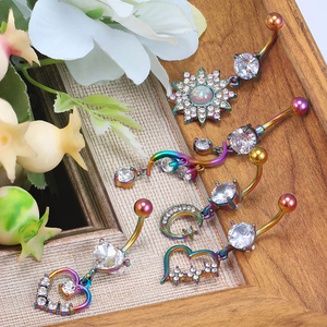 Nueva Tendencia de Moda, Joyería de Piercing para Ombligo con Cierre Flotante Plateado de Diseño, Venta al por Mayor - Product Image 2