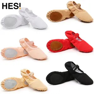 Оптовая продажа, детская балетная обувь на мягкой подошве из хлопка, детская танцевальная обувь