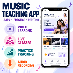 Soluzioni Personalizzate per App di Educazione Musicale per iOS e Android con Lezioni Video, Corsi dal Vivo e Monitoraggio delle Esercitazioni LionCreate - Product Image 2
