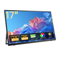 Monitor Portátil Inalámbrico Eimio de 17 Pulgadas IPS, Plug and Play, para Laptop, Extensor de Pantalla, Batería Integrada, Pantalla Externa OEM