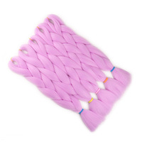 Extensions de tresses synthétiques en fibres haute température pour tresses jumbo, couleurs mélangées, double trame, pour machine à crocheter, vente en gros usine