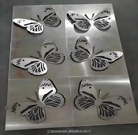 Panneaux creux sculptés en alliage d'aluminium à motif papillon 3D, décoration murale extérieure moderne pour villa, écologique