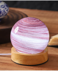 USB 3D esfera luz nocturna 8cm globo <span class=keywords><strong>planeta</strong></span> lámpara de mesa de cristal para decoración de dormitorio Plug-In Base atmósfera Luz - Product Image 4