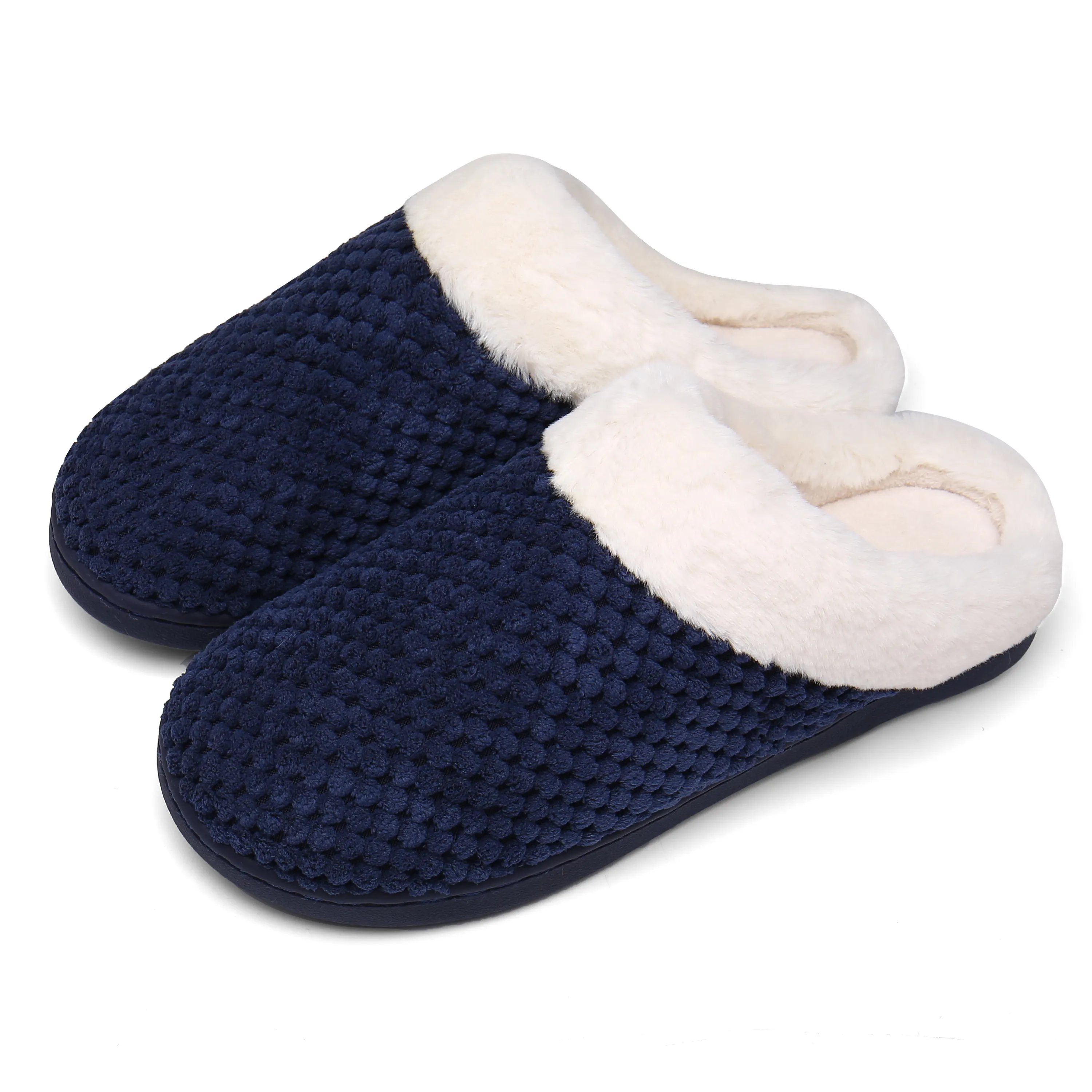 Men Women Winter Slip Warm Slippers Plush Comfortable Shoes Memory Foam Sole Home Slippers