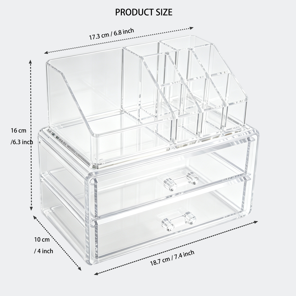Acrylic Transparent Cosmetic Storage Box, Crystal Lipstick Holder ...