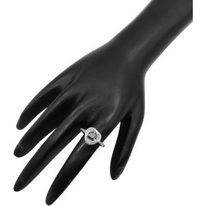 Anillo de Diamantes de 1.02 Quilates, Corte Redondo, Halo Negro, Anillo de Compromiso para Mujer, Oro Blanco de 10k - Product Image 5