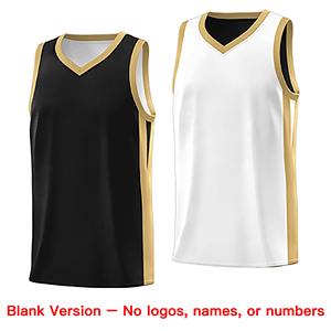 Maillot de basket-ball personnalisé noir et blanc double face, design sportswear - Product Image 3