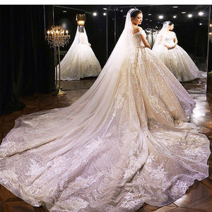 Starry Sky Wedding Dress 2026 Elegant Empire Waist Ball Gown Sweetheart Neckline Long Train Bride Dress Vintage Style - Product Image 3