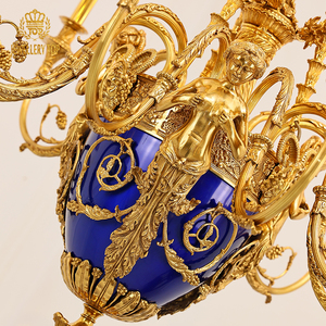 Đèn chùm trang trí bằng đồng thau mạ vàng cao cấp Jewellerytop, gốm sứ <span class=keywords><strong>Morano</strong></span> - Product Image 4