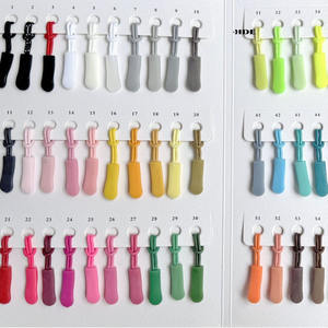 Tirettes de fermeture éclair colorées en caoutchouc moulées par injection, boucles de cordon en PVC, languettes en forme de chenille pour bagages, vêtements de yoga et de sport - Product Image 2