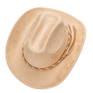 Wholesale Vintage Solid Color Unisex Wide Brim <strong>Western</strong> Cowboy <strong>Hat</strong> Fashion Suede Jazzy <strong>Hat</strong> for Outdoor Sunshade - Product Image 5