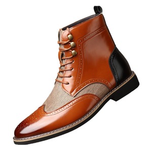 Bottes élégantes pour hommes à tige haute avec fermeture éclair, dessus en PU, semelle intérieure en EVA, antidérapantes, design confortable - Product Image 6