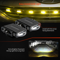 Paquete de 56W de luces LED antiniebla delanteras delgadas para parrilla de capó, foco cuadrado amarillo de 3 pulgadas, lámpara de proyector para parrilla, para todoterreno, SUV, camioneta, IP68