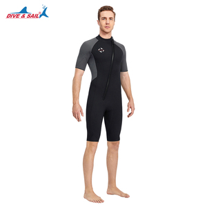 <span class=keywords><strong>Combinaison</strong></span> de plongée pour <span class=keywords><strong>homme</strong></span> à manches courtes en néoprène de haute qualité de 3 mm avec fermeture éclair sur le devant et imprimé - Product Image 2