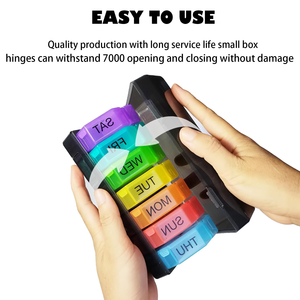 7-Day <b>Mini</b> Portable Plastic Pill Organizer 28 Partitions New Weekly Medicine <b>Storage</b> <b>Box</b> 4 Times Day Usage Healthy Option - Product Image 3
