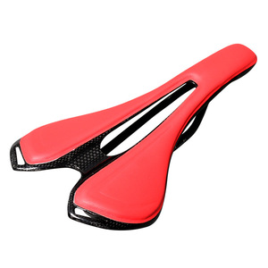 Nueva bicicleta fibra de carbono Color sillín bicicleta hueco cuero asiento bicicleta cojín - Product Image 2