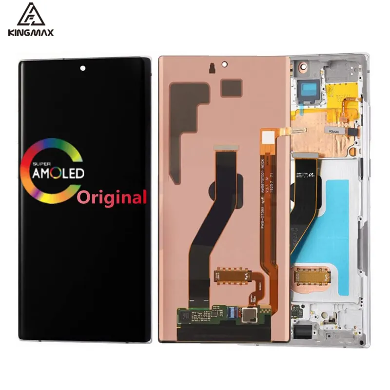 6.8 "Inch Amoled Voor Samsung Galaxy Note 10 Plus Lcd-Scherm Touchscreen Digitizer Originele Vervanging Lcd (Met Zilveren Frame)