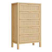 Table console en bois cannelé naturel, directement de l'usine, avec étagère inférieure, idéale pour l'entrée ou comme table de canapé, pour la décoration du couloir